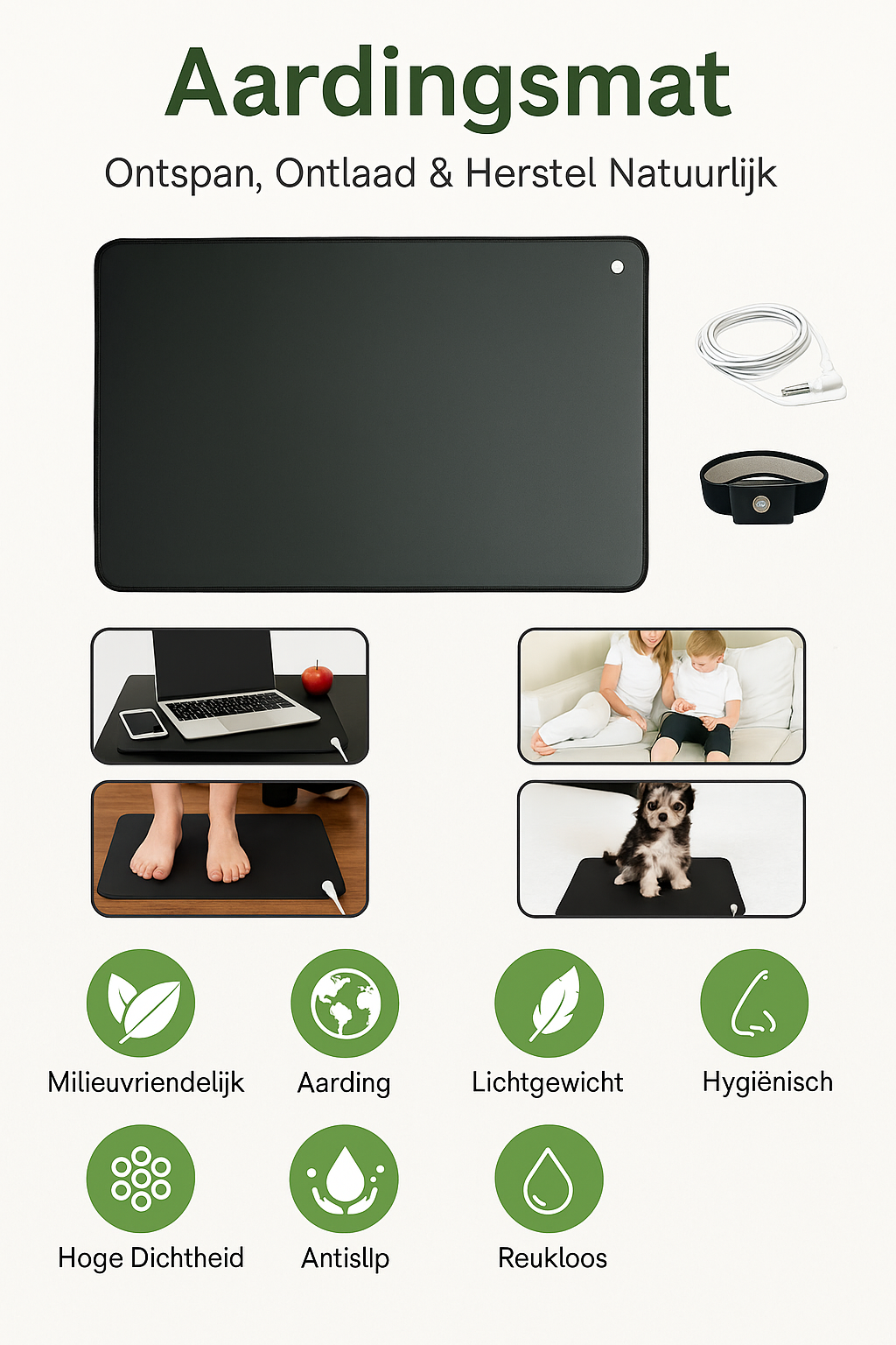 KF Grounding mat met Kabel – Ontspan, Ontlaad & Herstel Natuurlijk