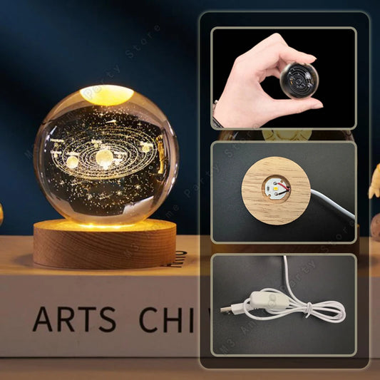 Unieke 3D Kristallen Bol Nachtlamp