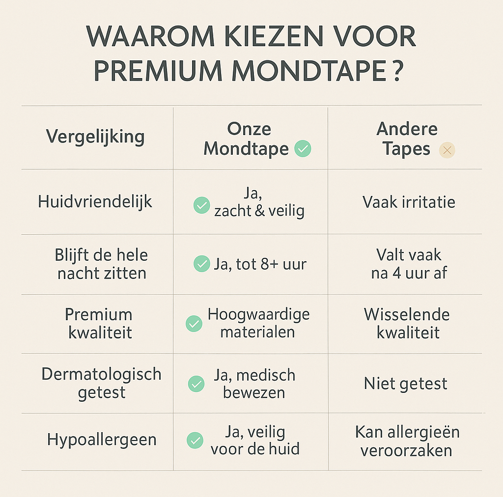 Anti-Snurk Mondtape – Medische Slaapstrips voor Beter Ademhalen & Rustige Nachtrust