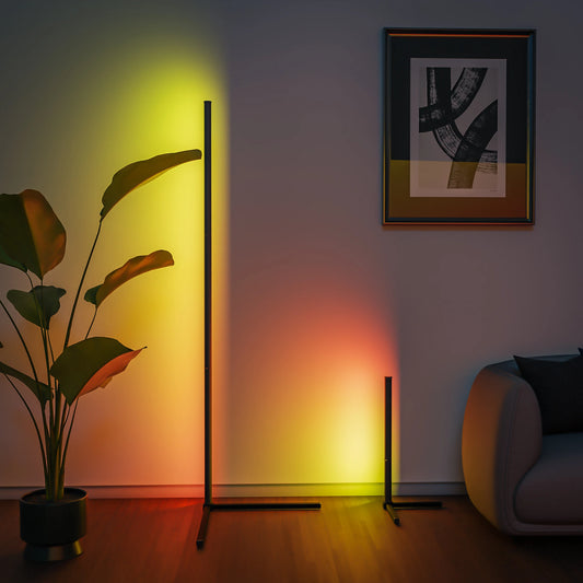 Smart Vloerlamp – RGBIC Kleuren, App-Bediening & Dimbaar