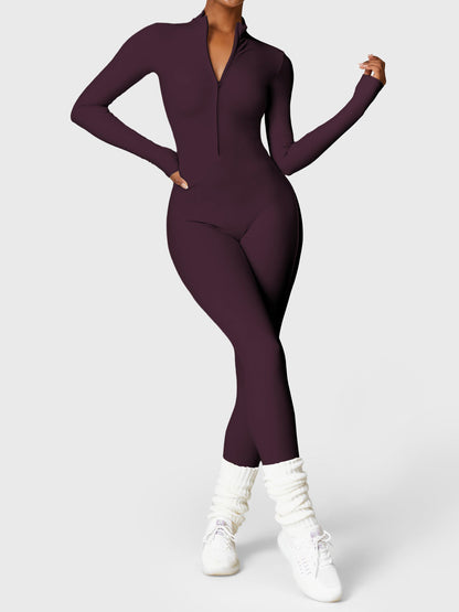 KF Fashion Fleece Long Sleeve Zipper Jumpsuit