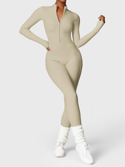 KF Fashion Fleece Long Sleeve Zipper Jumpsuit