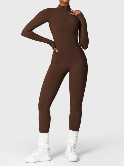 KF Fashion Fleece Long Sleeve Zipper Jumpsuit