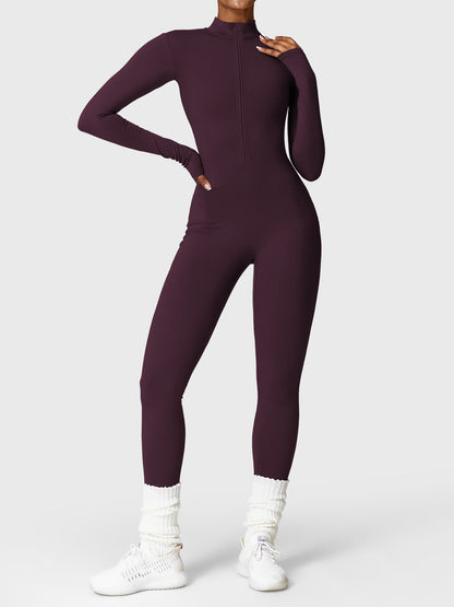 KF Fashion Fleece Long Sleeve Zipper Jumpsuit